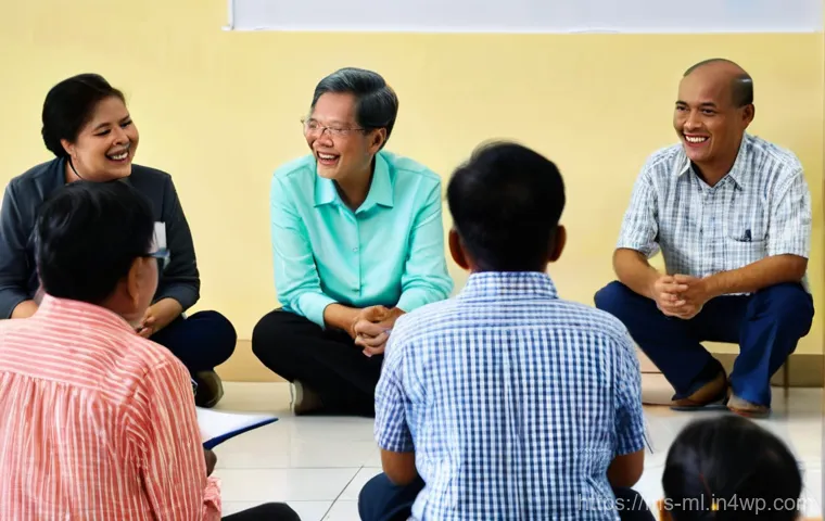 언어적 편향과 사회적 소수자 - **The Quiet Hesitation:** A young Malay individual, perhaps a recent graduate from a rural area, sit...