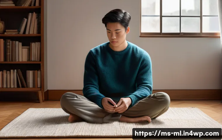 언어적 편향과 공공연설 - **Prompt:** A thoughtful young adult, dressed in a simple, modest sweater and trousers, sits cross-l...